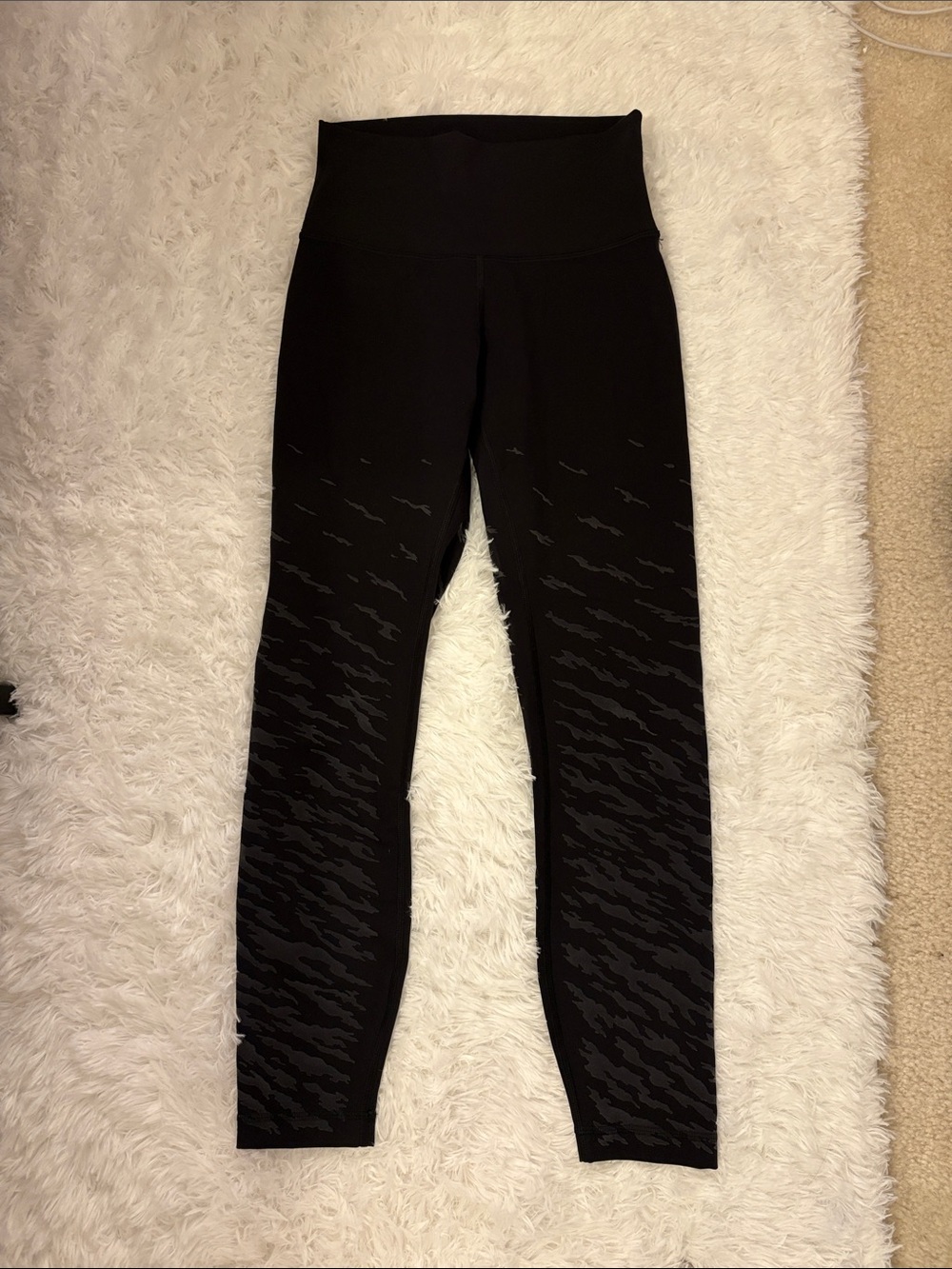 Lululemon Athletica Black Textured-Pattern Leggings